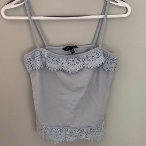 Light blue crochet tank top